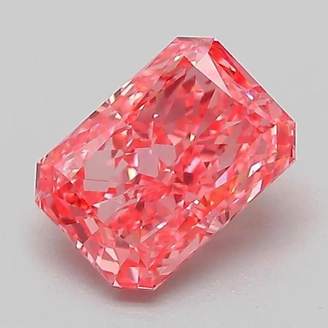1.10ct RADIANT Fancy Vivid Pink VVS2 Coloured Lab diamond