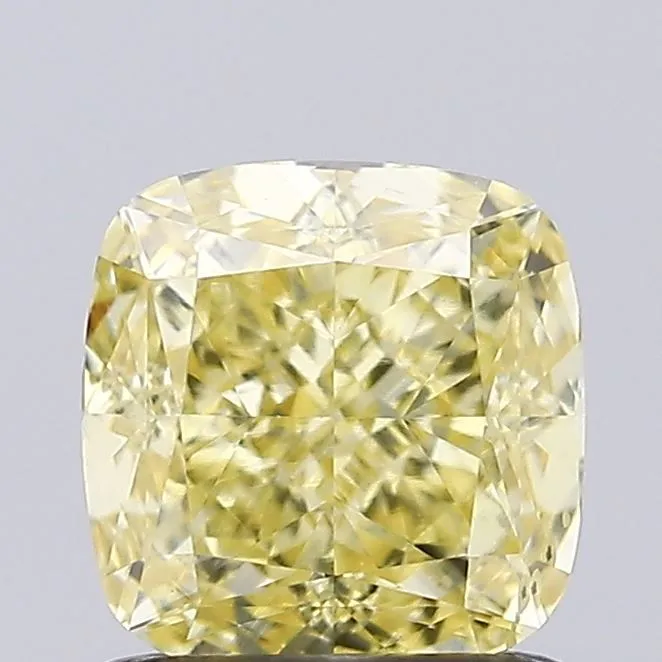 1.09ct CUSHION Fancy Intense Yellow VS2 Coloured Lab diamond