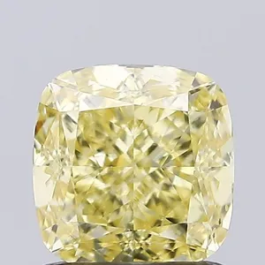 1.09ct CUSHION Fancy Intense Yellow VS2 Coloured Lab diamond