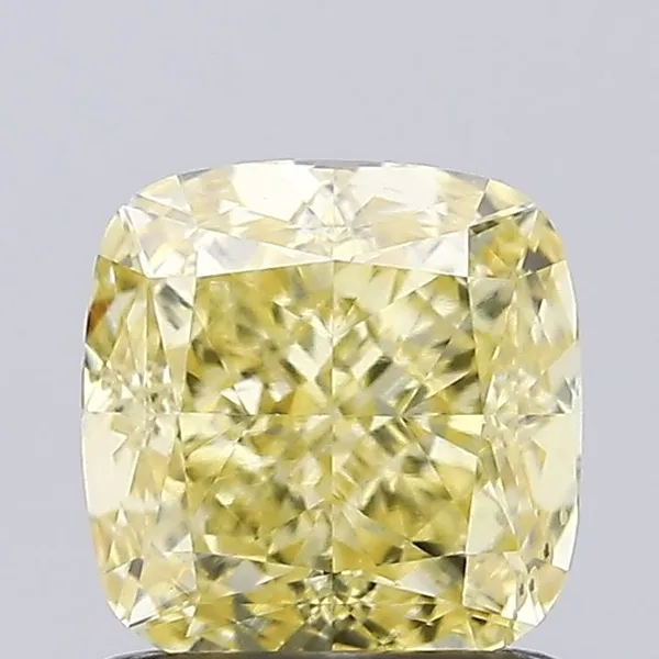 1.09ct CUSHION Fancy Intense Yellow VS2 Coloured Lab diamond