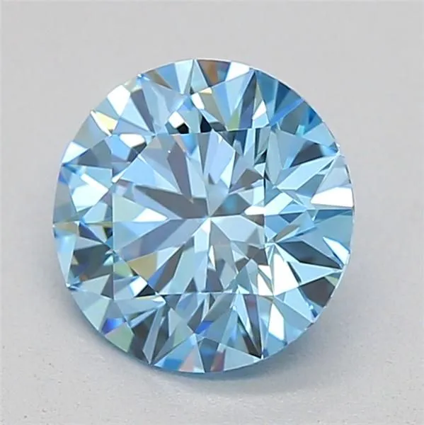 0.7ct ROUND Fancy Vivid Blue VVS2 Coloured Lab diamond