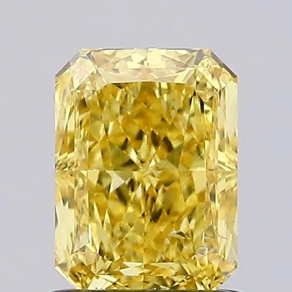 1.00ct RADIANT Fancy Vivid Yellow SI1 Coloured Lab diamond