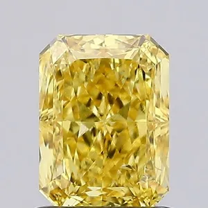 1ct RADIANT Fancy Vivid Yellow SI1 Coloured Lab diamond