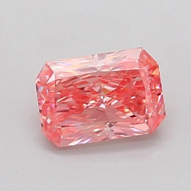 0.91ct RADIANT Fancy Vivid Pink VVS2 Coloured Lab diamond