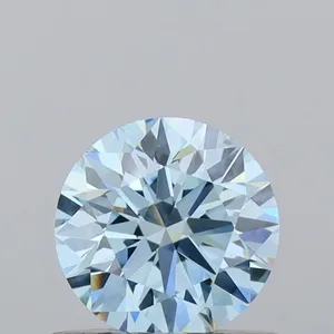 0.57ct ROUND Fancy Vivid Blue VS1 Coloured Lab diamond