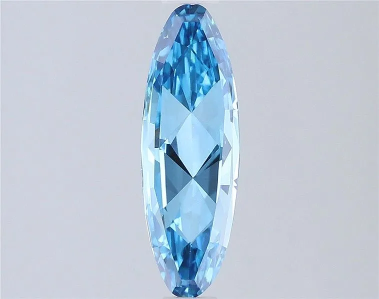 0.87ct OVAL Fancy Vivid Blue VS1 Coloured Lab diamond