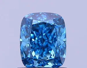 1.02ct CUSHION Fancy Vivid Blue VS1 Coloured Lab diamond