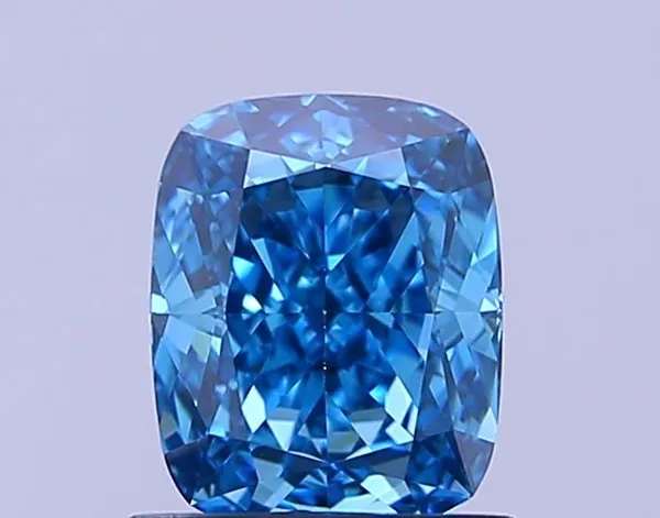 1.02ct CUSHION Fancy Vivid Blue VS1 Coloured Lab diamond