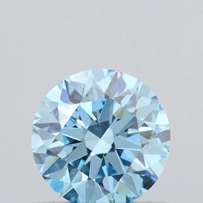 0.55ct ROUND Fancy Vivid Blue VS2 Coloured Lab diamond