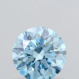 0.55ct ROUND Fancy Vivid Blue VS2 Coloured Lab diamond