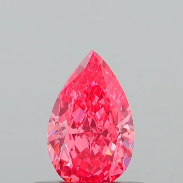 0.51ct PEAR Fancy Vivid Pink VVS2 Coloured Lab diamond