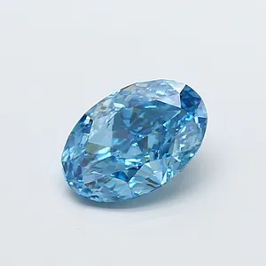 1.12ct OVAL Fancy Vivid Blue VS1 Coloured Lab diamond