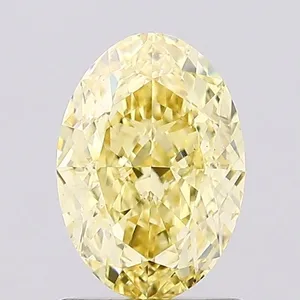1.13ct OVAL Fancy Intense Yellow VS1 Coloured Lab diamond