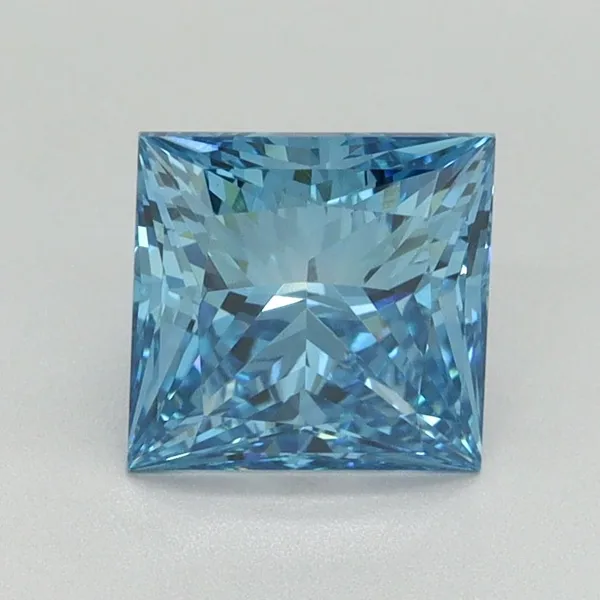 1.67ct PRINCESS Fancy Vivid Blue VS1 Coloured Lab diamond