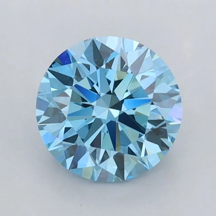 1.00ct ROUND Fancy Vivid Blue VS1 Coloured Lab diamond