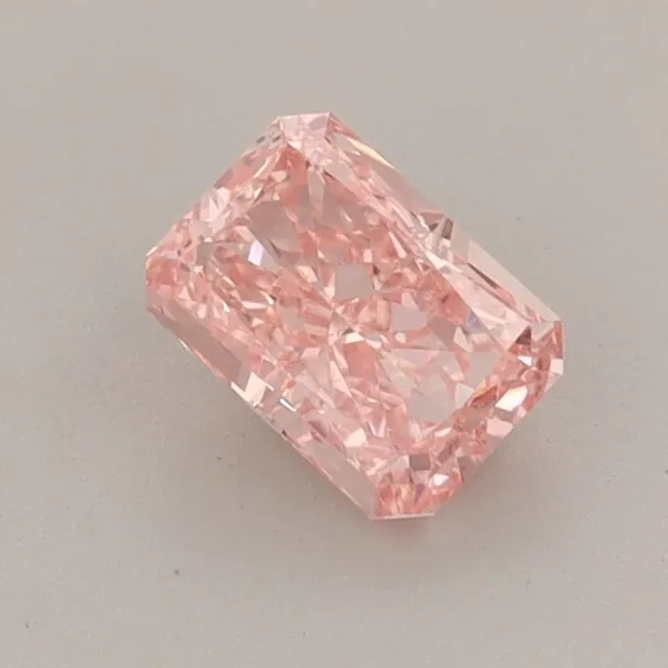 0.6ct RADIANT Fancy Vivid Pink VVS2 Coloured Lab diamond