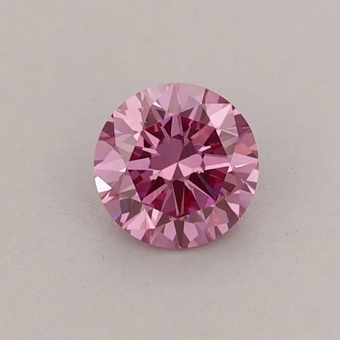 0.39ct ROUND Fancy Vivid Pink VS1 Coloured Lab diamond