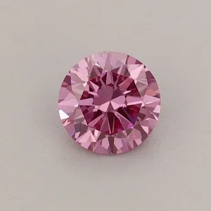 0.39ct ROUND Fancy Vivid Pink VS1 Coloured Lab diamond