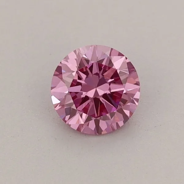 0.39ct ROUND Fancy Vivid Pink VS1 Coloured Lab diamond
