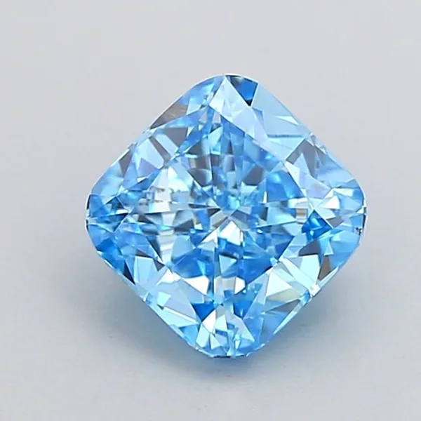 1ct CUSHION Fancy Vivid Blue VS1 Coloured Lab diamond