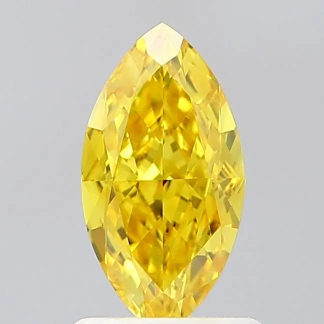 1.05ct MARQUISE Fancy Vivid Yellow VVS2 Coloured Lab diamond
