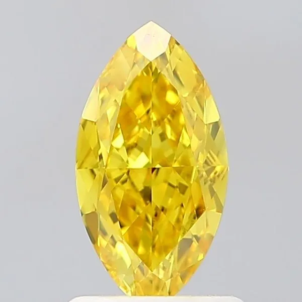 1.05ct MARQUISE Fancy Vivid Yellow VVS2 Coloured Lab diamond