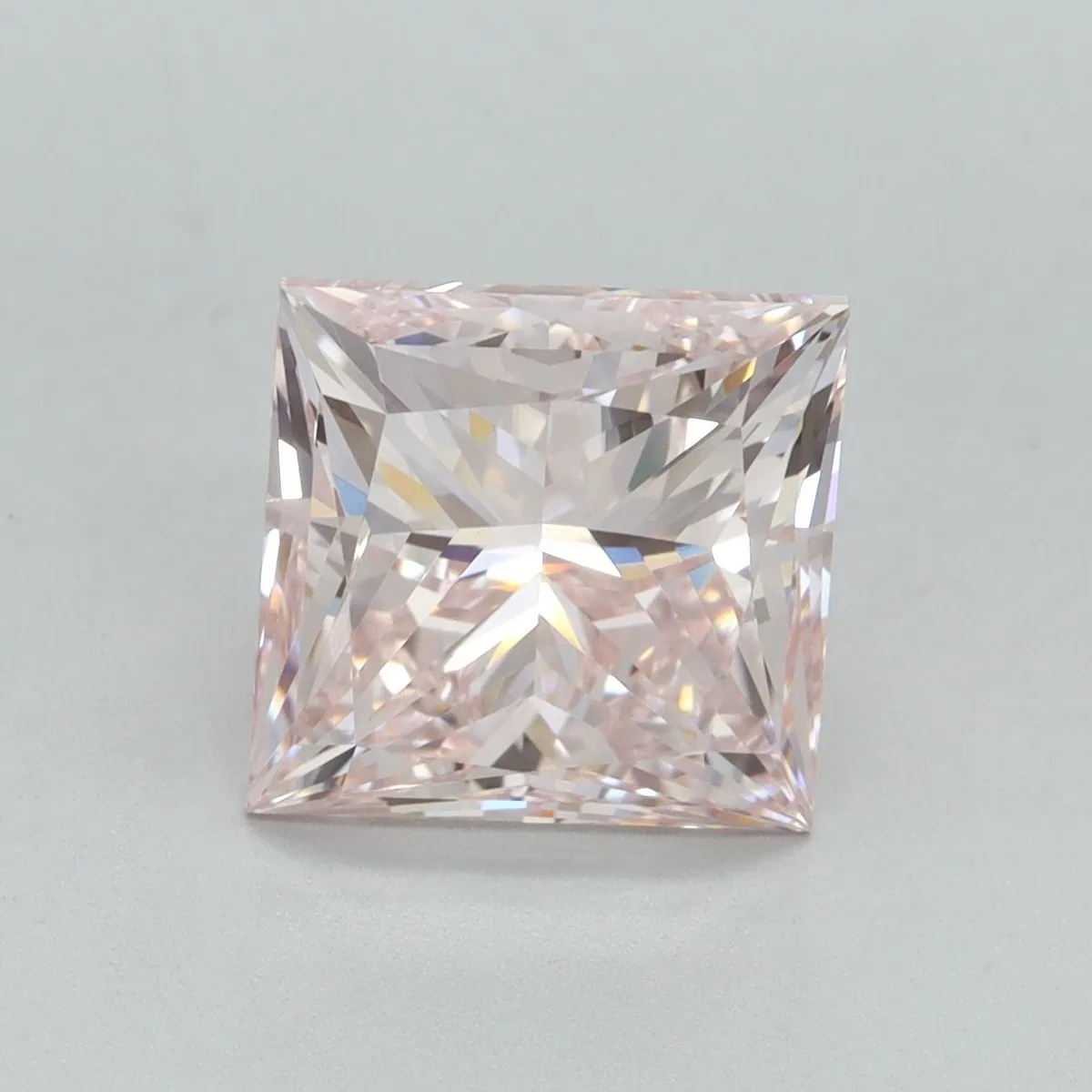 3.71ct PRINCESS Fancy Pink VVS2 Coloured Lab diamond
