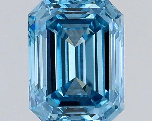 0.55ct EMERALD Fancy Vivid Blue VVS2 Coloured Lab diamond