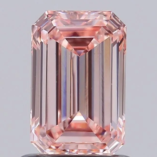 0.98ct EMERALD Fancy Intense Pink VS1 Coloured Lab diamond