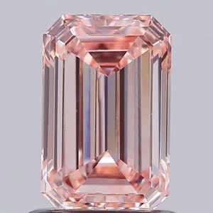 0.98ct EMERALD Fancy Intense Pink VS1 Coloured Lab diamond