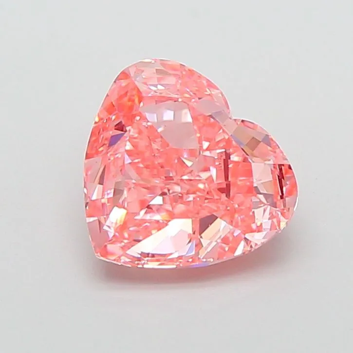 1.78ct HEART Fancy Vivid Pink VVS2 Coloured Lab diamond