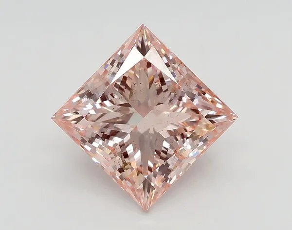 3.2ct PRINCESS Fancy Intense Pink SI1 Coloured Lab diamond