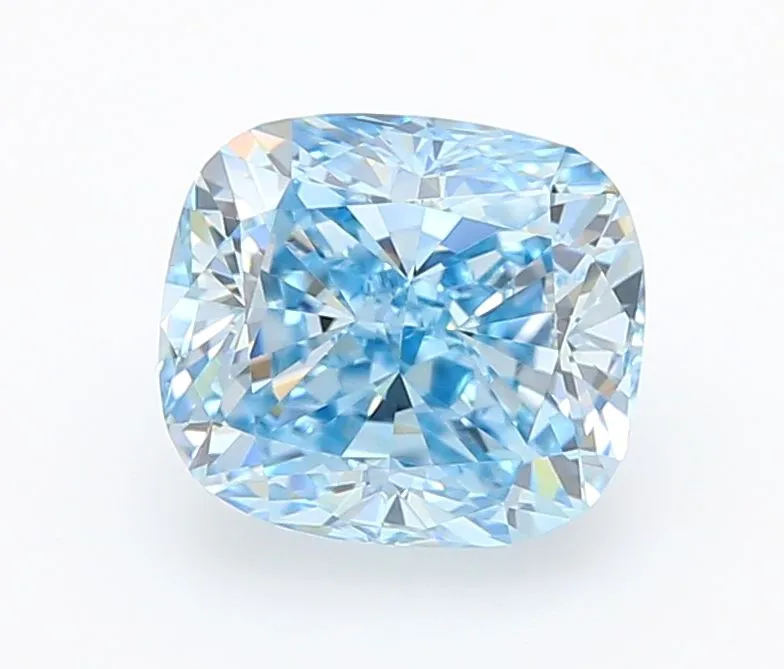 1.08ct CUSHION Fancy Vivid Blue VS1 Coloured Lab diamond