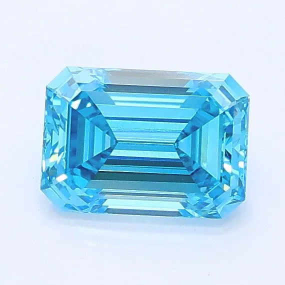 0.94ct EMERALD Fancy Vivid Blue VS1 Coloured Lab diamond