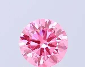0.95ct ROUND Fancy Vivid Pink VS2 Coloured Lab diamond