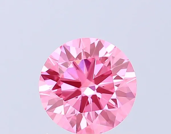 0.95ct ROUND Fancy Vivid Pink VS2 Coloured Lab diamond