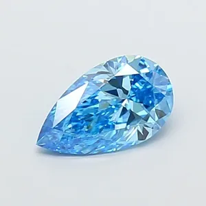 0.95ct PEAR Fancy Vivid Blue VS1 Coloured Lab diamond