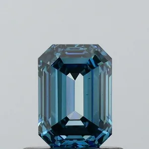 0.62ct EMERALD Fancy Vivid Blue VVS2 Coloured Lab diamond