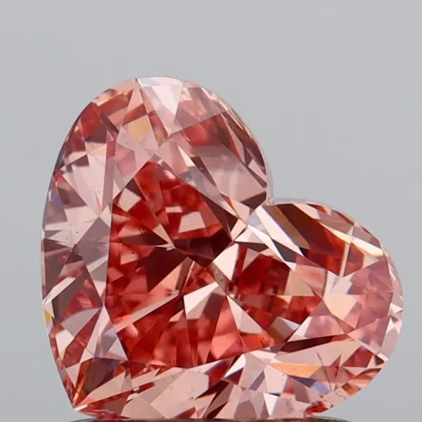 1.1ct HEART Fancy Vivid Pink VS2 Coloured Lab diamond
