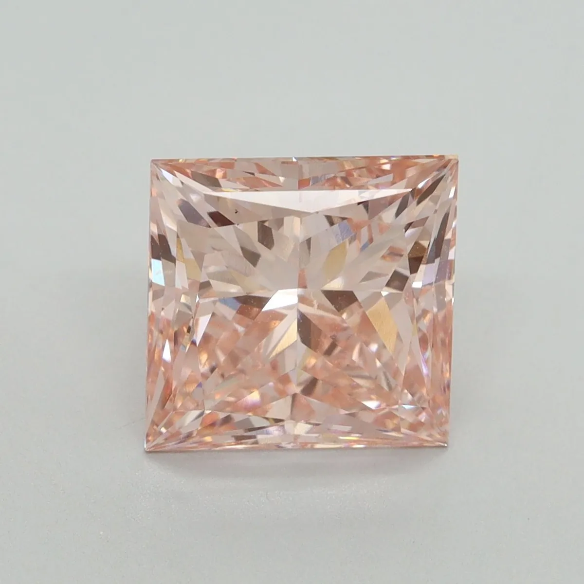 4.08ct PRINCESS Fancy Vivid Pink VS1 Coloured Lab diamond