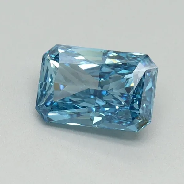 0.8ct RADIANT Fancy Vivid Blue VVS2 Coloured Lab diamond
