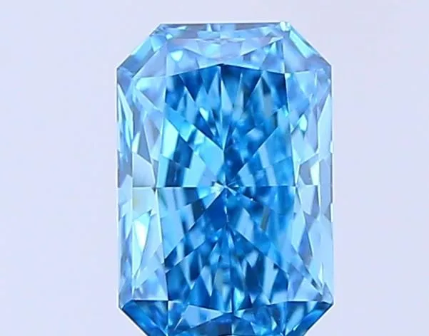 0.82ct RADIANT Fancy Vivid Blue VS1 Coloured Lab diamond