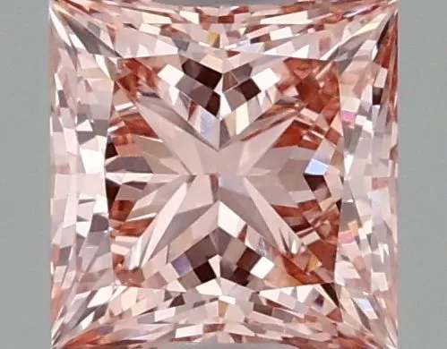1.00ct PRINCESS Fancy Vivid Pink VVS2 Coloured Lab diamond