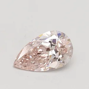 0.57ct PEAR Fancy Light Pink VS2 Coloured Lab diamond
