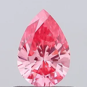 0.53ct PEAR Fancy Vivid Pink VS1 Coloured Lab diamond
