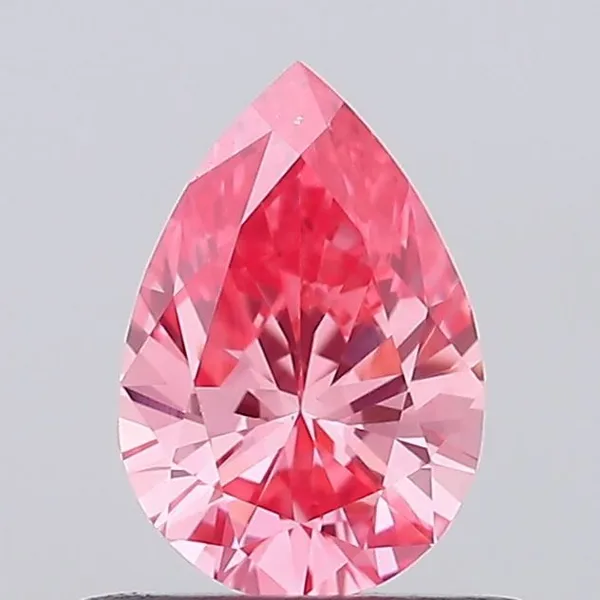 0.53ct PEAR Fancy Vivid Pink VS1 Coloured Lab diamond
