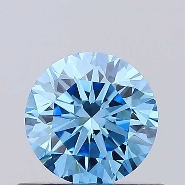 0.56ct ROUND Fancy Vivid Blue VS1 Coloured Lab diamond