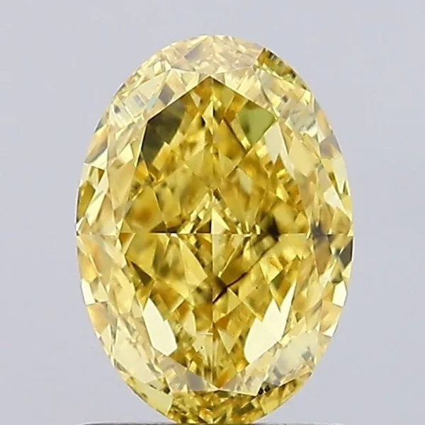 1.02ct OVAL Fancy Vivid Yellow SI1 Coloured Lab diamond