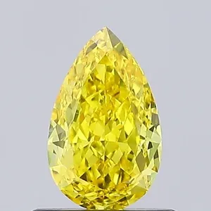 0.74ct PEAR Fancy Vivid Yellow VVS2 Coloured Lab diamond