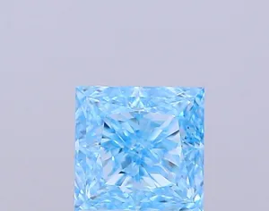 1.1ct PRINCESS Fancy Vivid Blue VVS2 Coloured Lab diamond